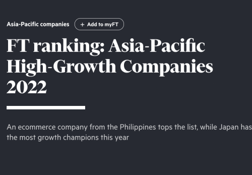 アジア太平洋地域における急成長企業ランキングで500社中41位にランクイン
